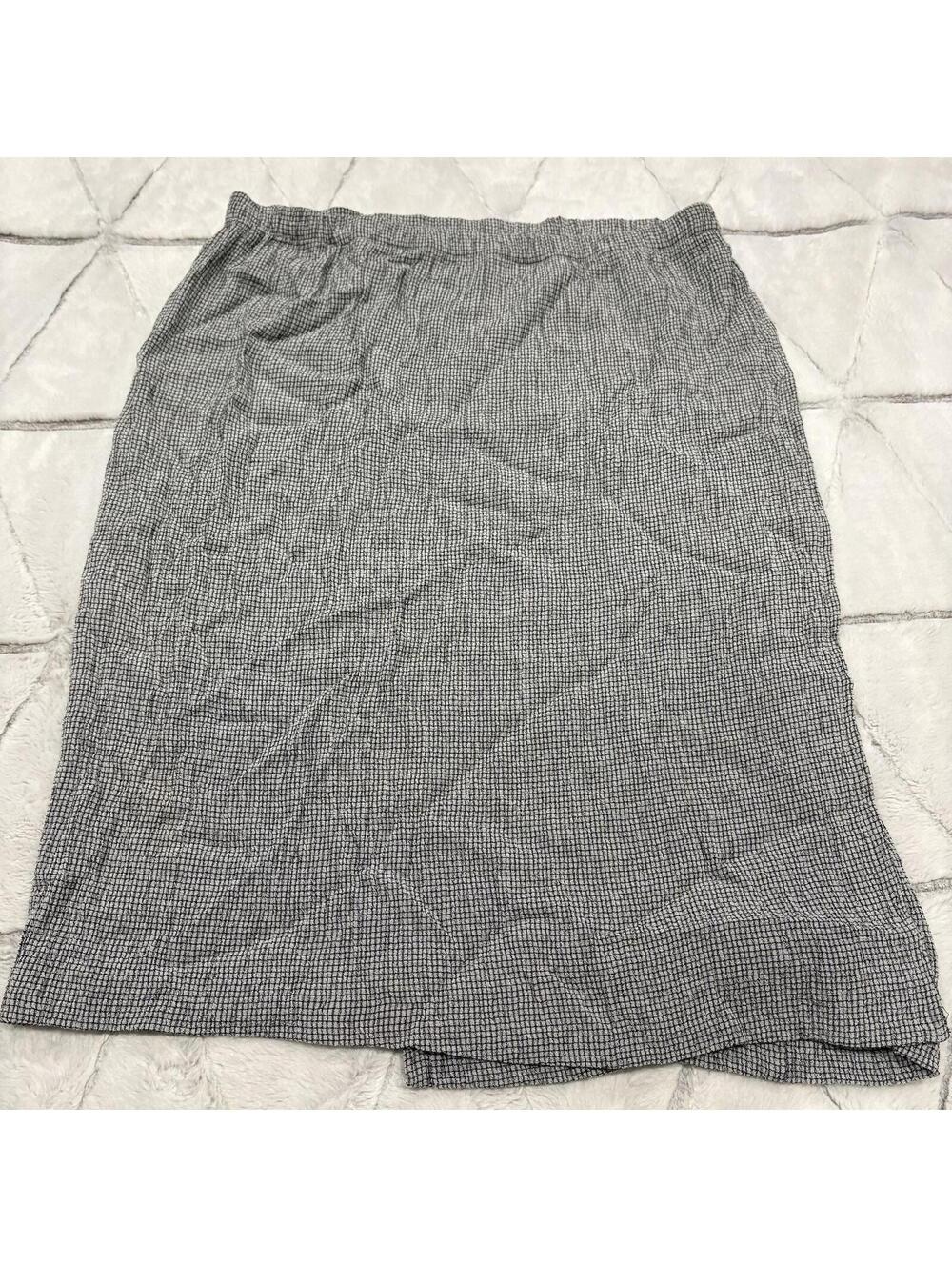Eileen Fisher Petite Classic Women's Skirt Size PM Italian Fabric Black White